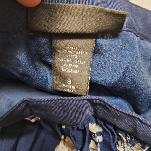 Jason Wu Skirt Pleated Daisy Flowers Blue Womens 8 Zip Side Knee Length - Picture 5 of 7